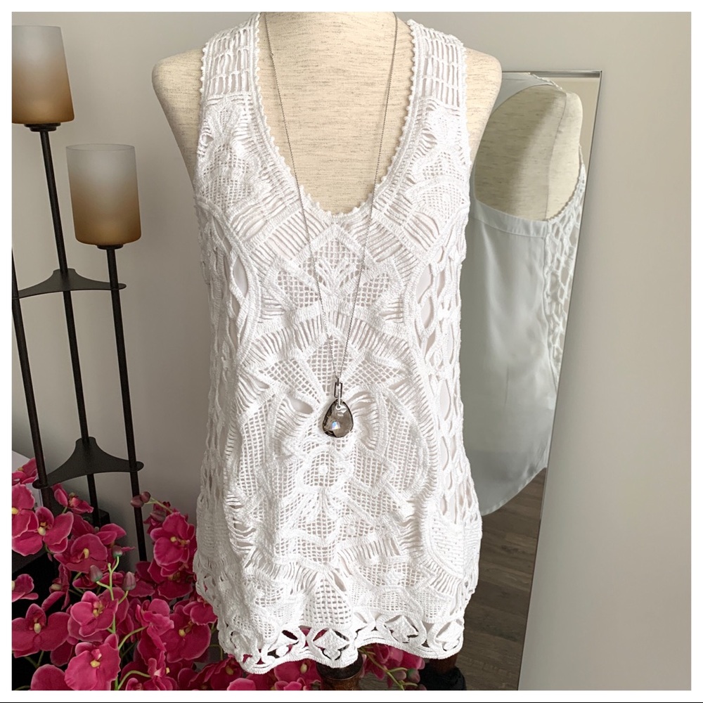 Banana Republic Crochet Sleeveless Racerback Top
